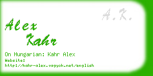 alex kahr business card